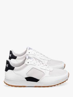 CLAE Joshua Accent Vegan Lace Up Trainers, White/Black - view 2, White/Black