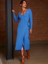 【海外限定】GinaBacconi ドレス☆Blue Zoe Velvet Wrap Dress Zoe Velvet Wrap Dress – Gina Bacconi