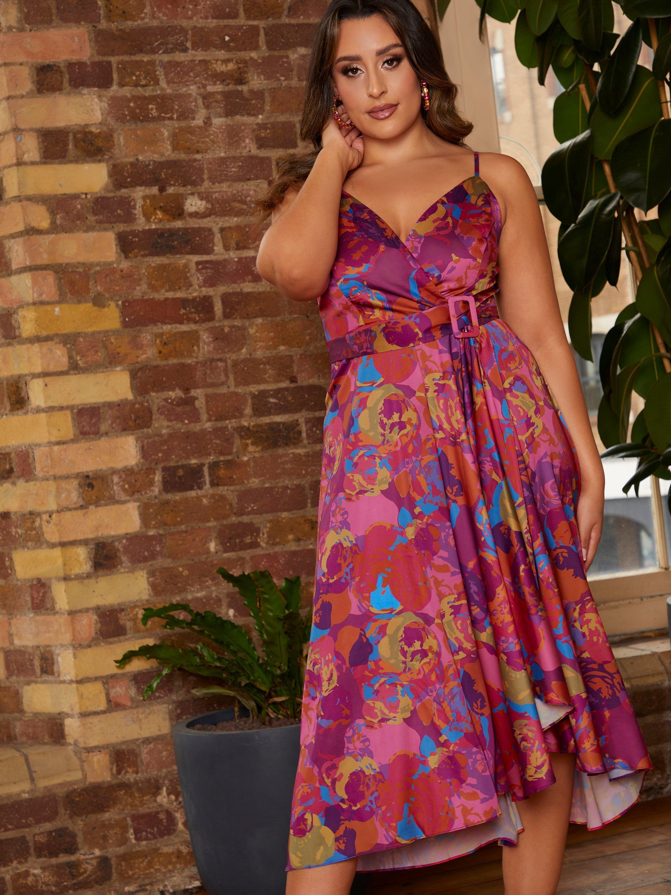 Product image 4 of 4, which shows Chi Chi London Cami Floral Midi Dress, Multi, 8
