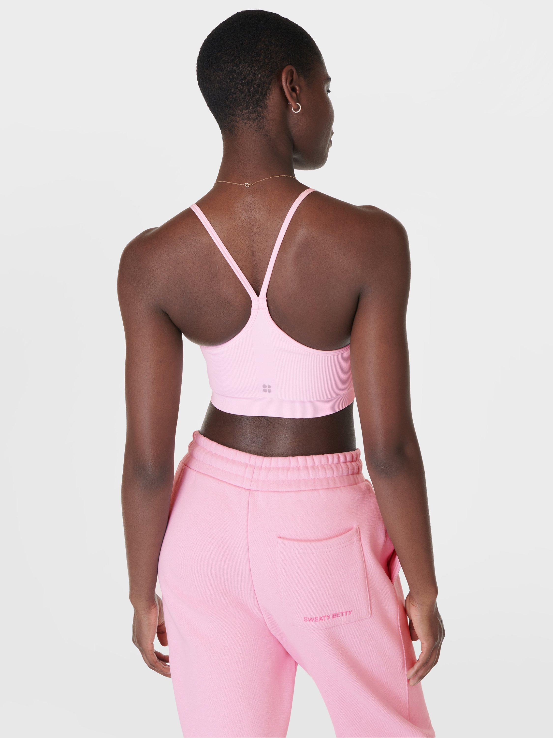 Product image 2 of 5, which shows Sweaty Betty Spirit Restored Yoga Sports Bra, Nerine Pink, XS
