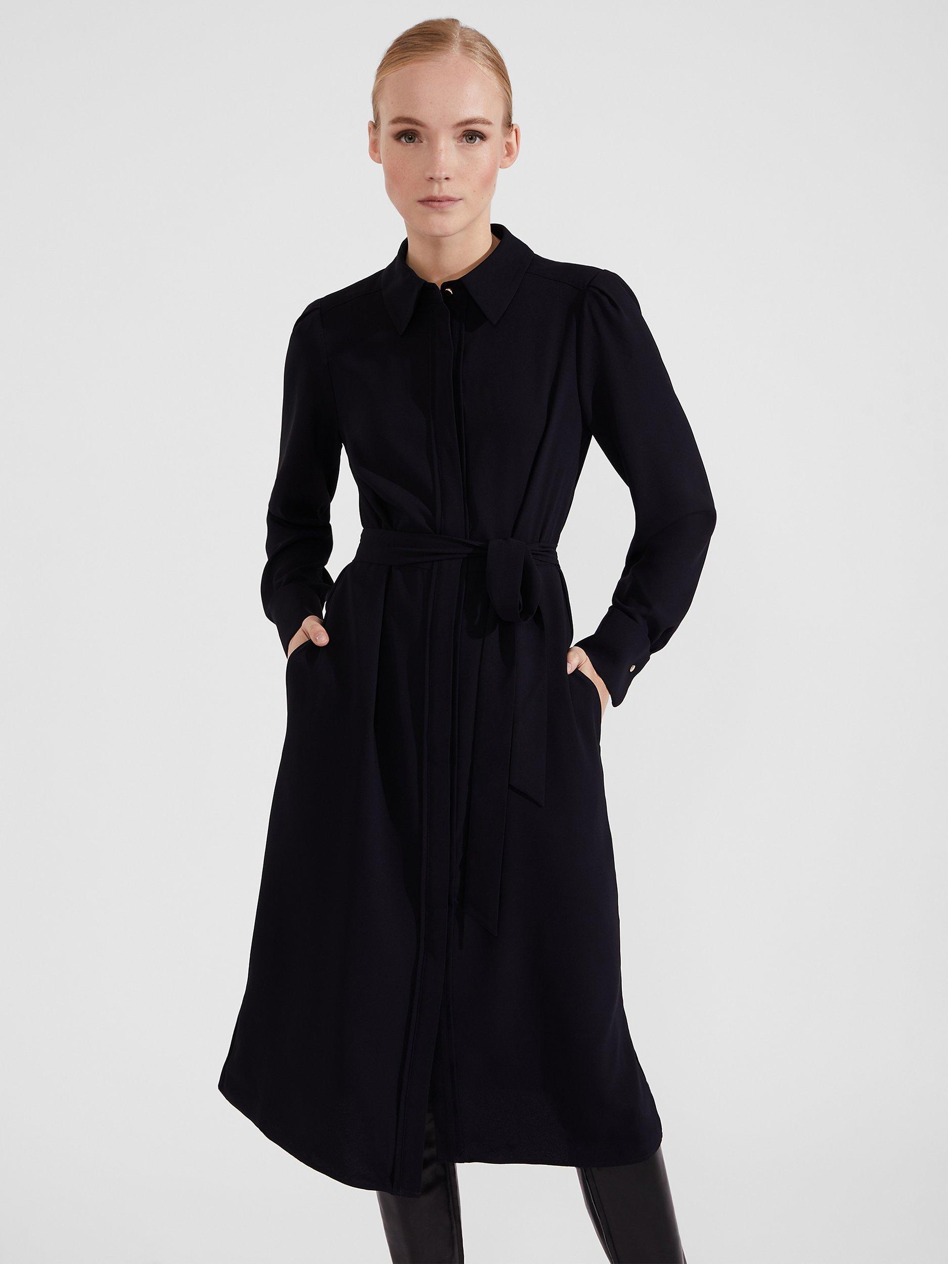 Hobbs Verity Midi Shirt Dress, Navy