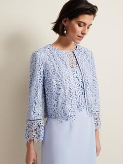 Phase Eight Daisy Lace Jacket, Pale Blue, Pale Blue