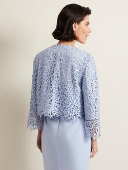 Phase Eight Daisy Lace Jacket, Pale Blue - view 2, Pale Blue