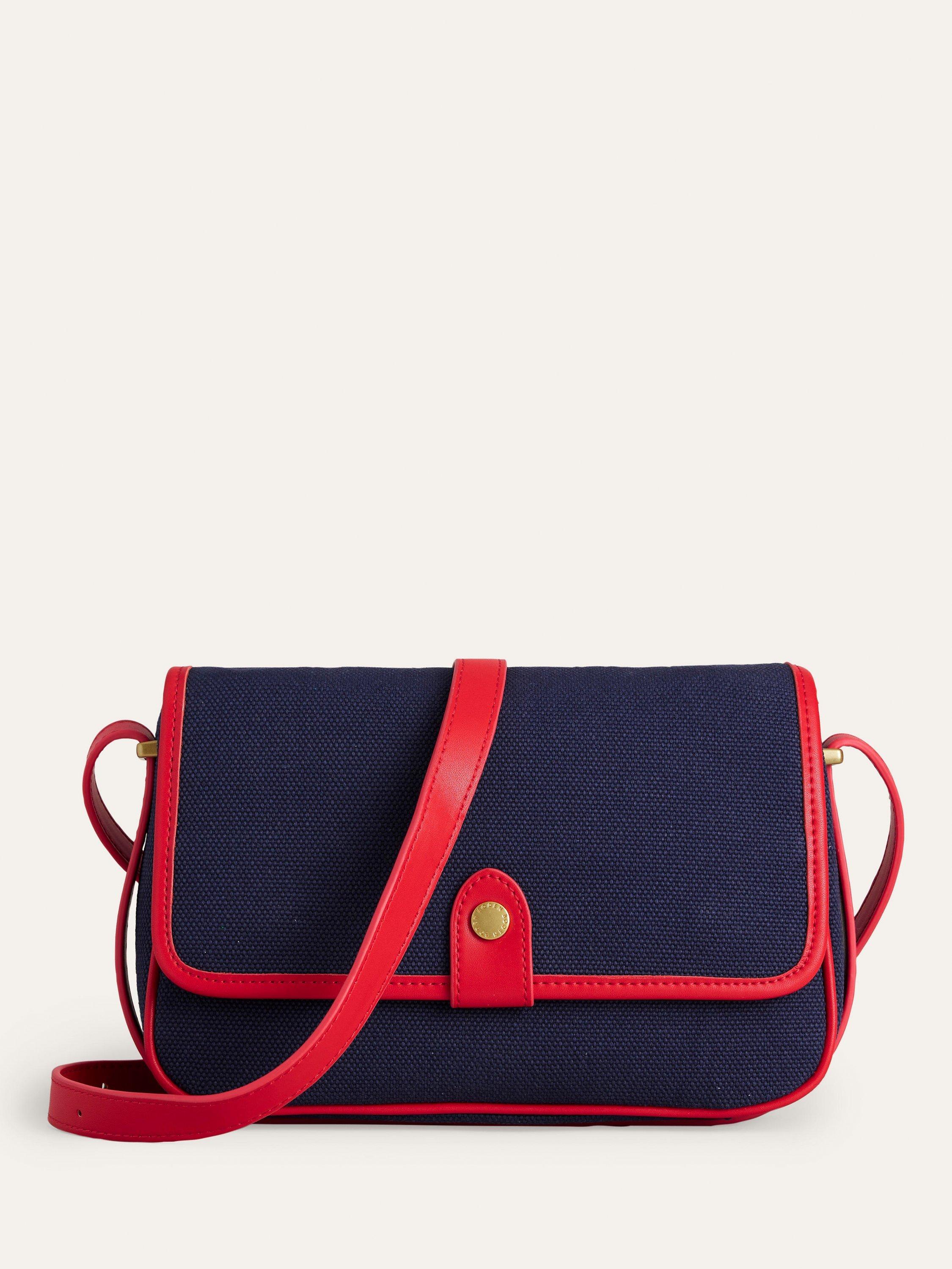 Boden Structured Crossbody Bag, Navy/Red, One Size