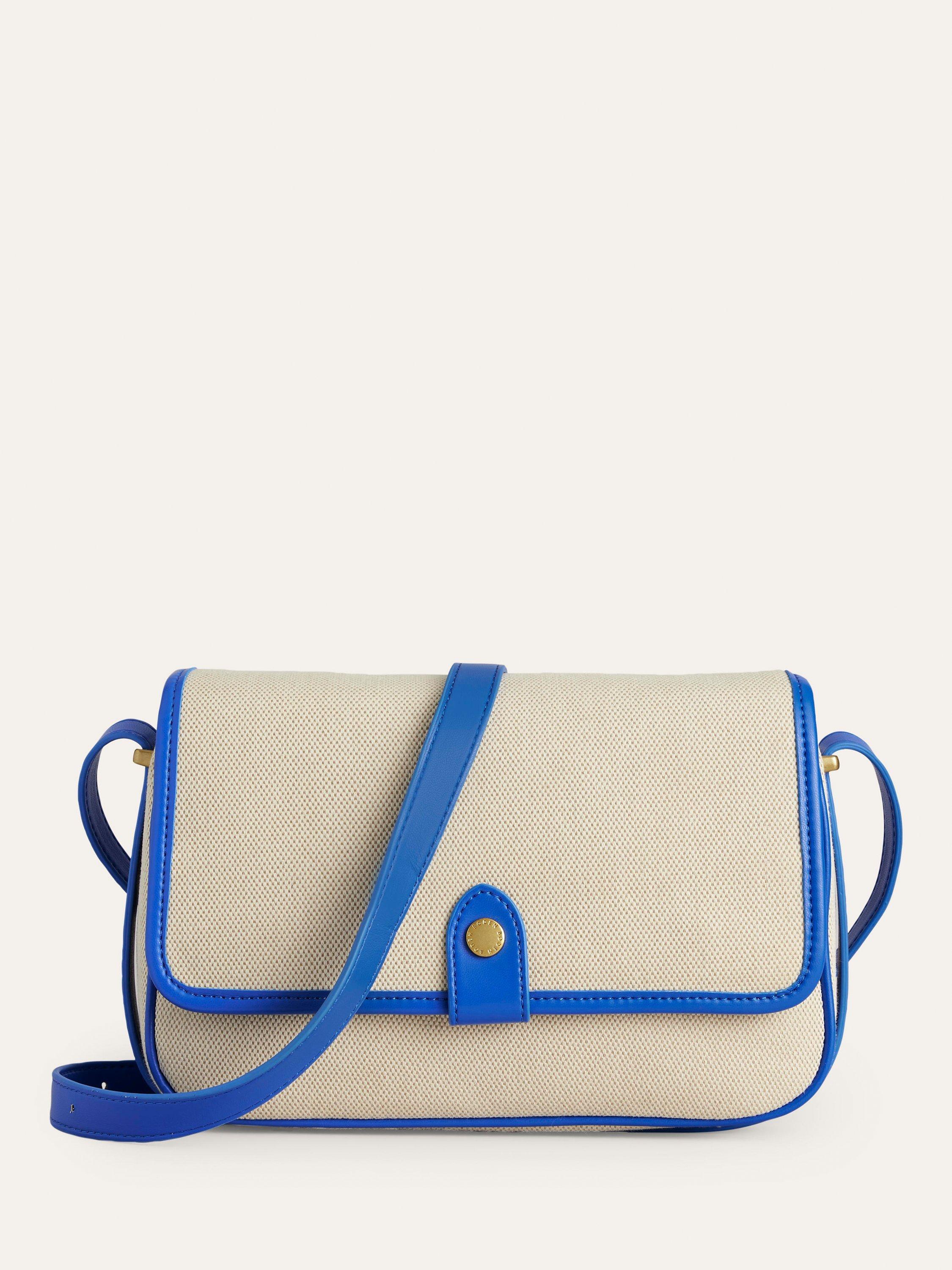 Boden Structured Crossbody Bag, Natural/Blue, One Size