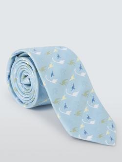 John Lewis Kids' Dinosaur Print Tie, Blue, Blue