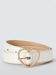 John Lewis Kids' Heart Buckle Belt, White