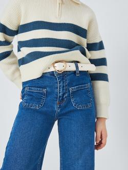 John Lewis Kids' Heart Buckle Belt, White - view 2, White