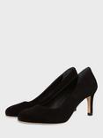 Hobbs Lizzie Suede Court Shoes, Black