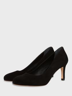 Hobbs Lizzie Suede Court Shoes - view 2, Black