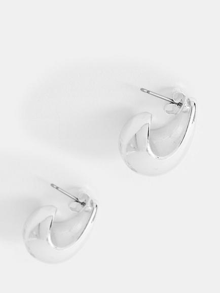 Mint Velvet Domed Drop Earrings, Silver, Silver