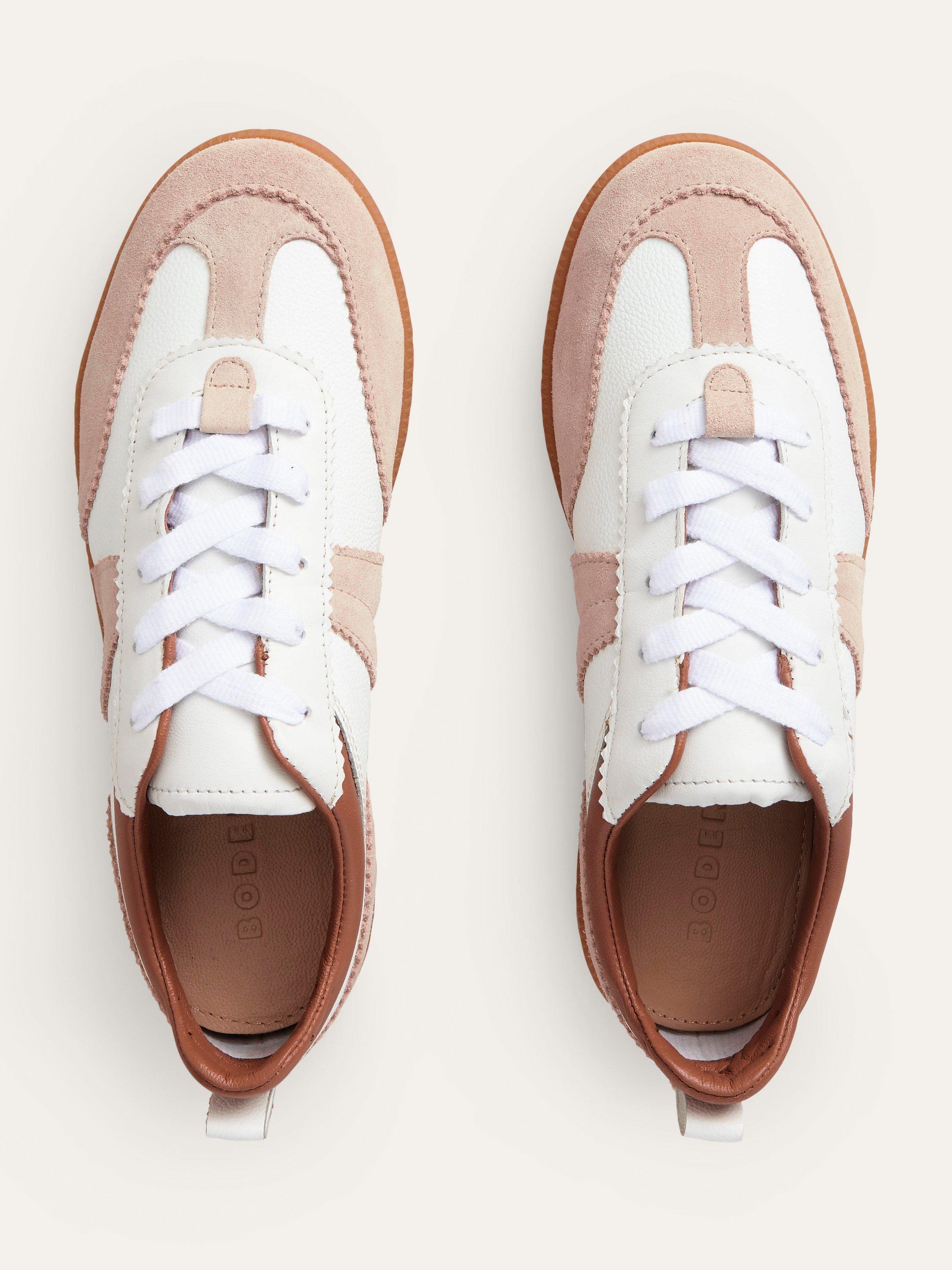 Product image 4 of 5, which shows Boden Erin Retro Tennis Trainers, White/Multi, 4