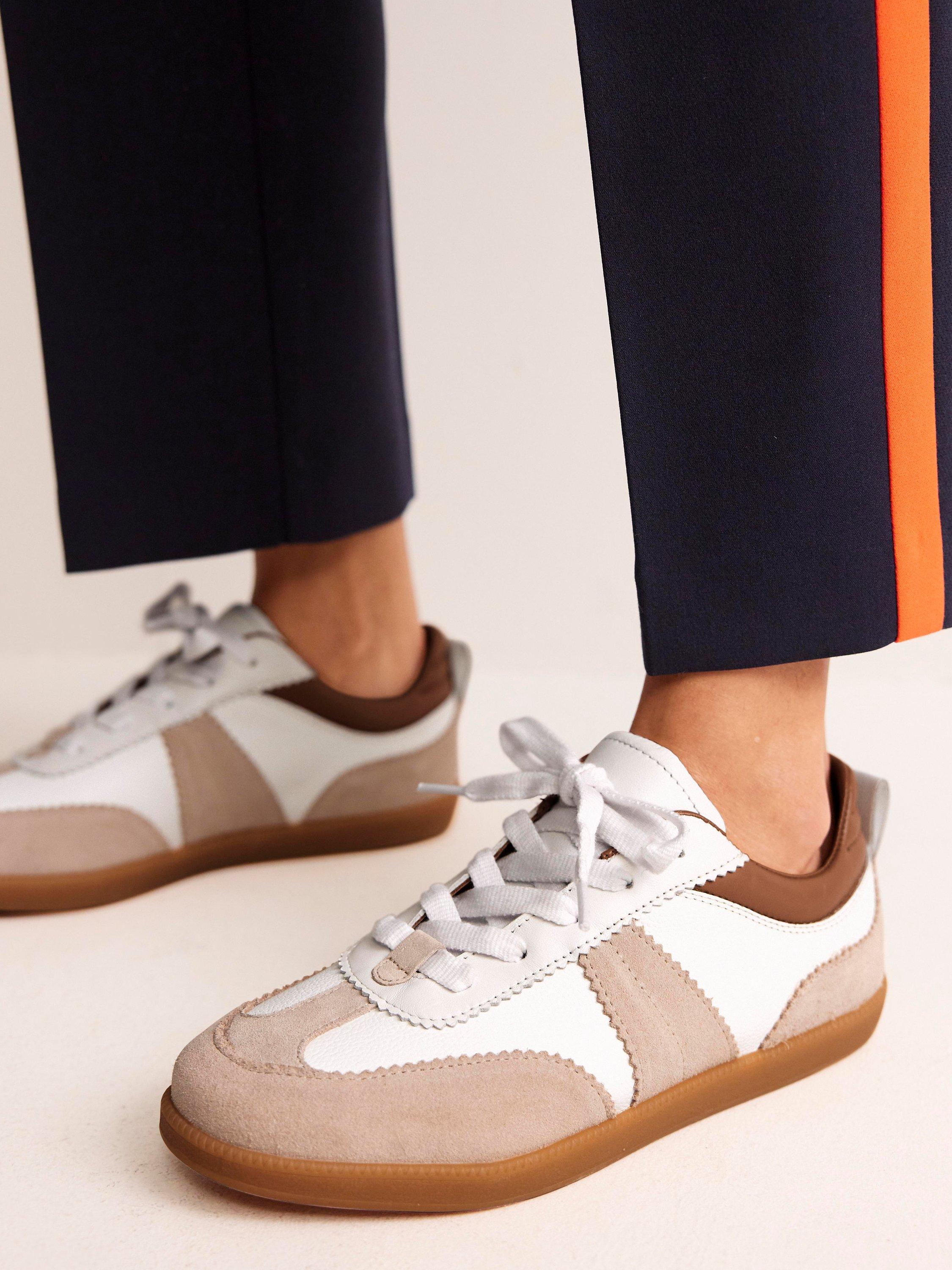 Product image 5 of 5, which shows Boden Erin Retro Tennis Trainers, White/Multi, 4