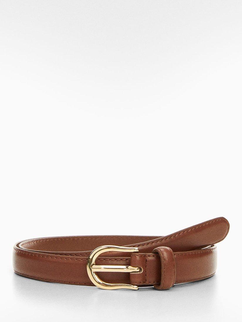 Mango Nico Skinny Belt, Brown
