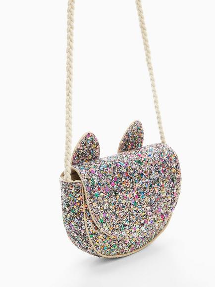 Mango Kids' Newparty Sequin Ear Detail Bag, Multi - view 2, Multi