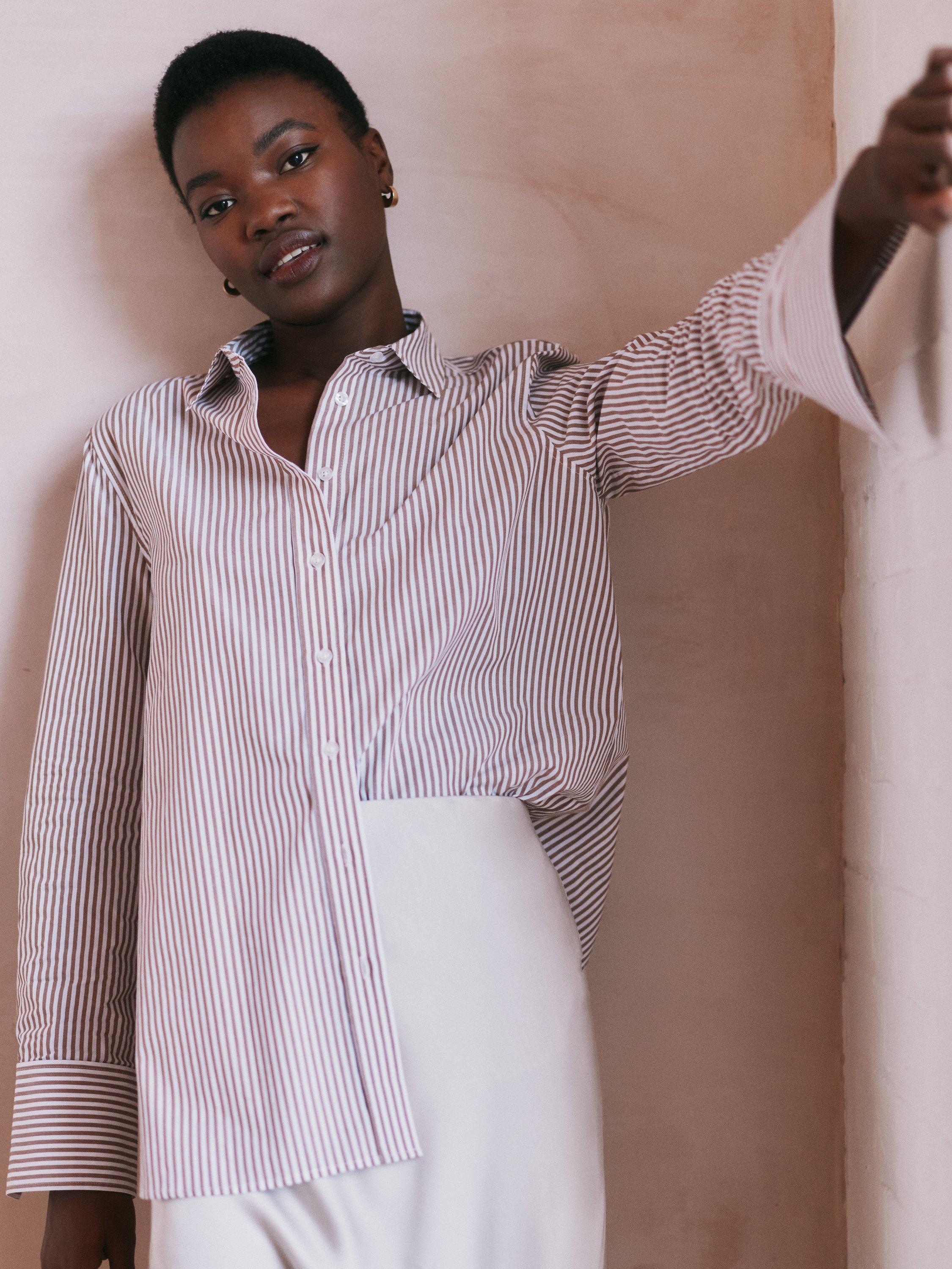 VIVERE James Stripe Poplin Shirt, Multi