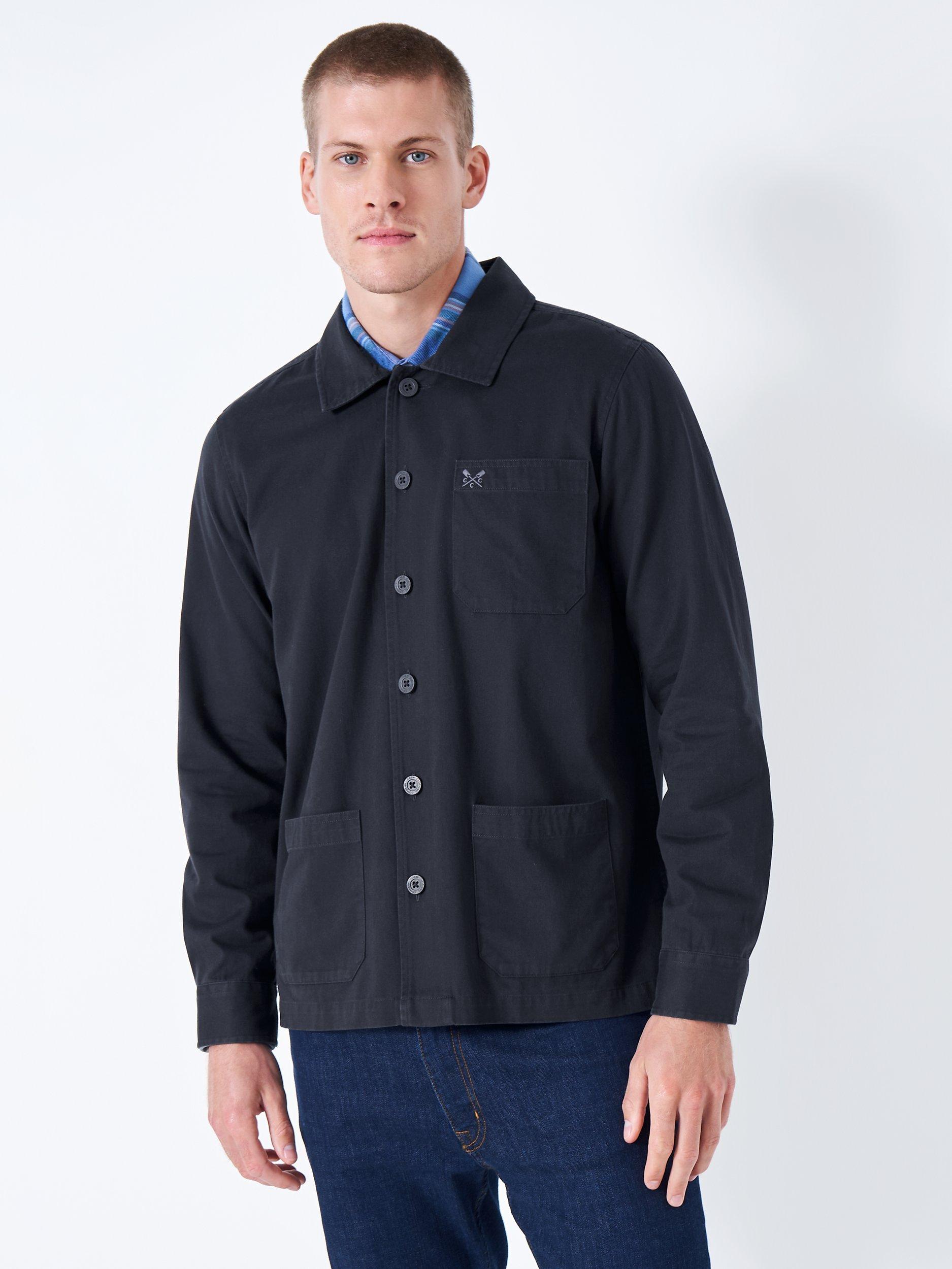 Crew Clothing Jensen Patch Pocket Overshirt, Navy