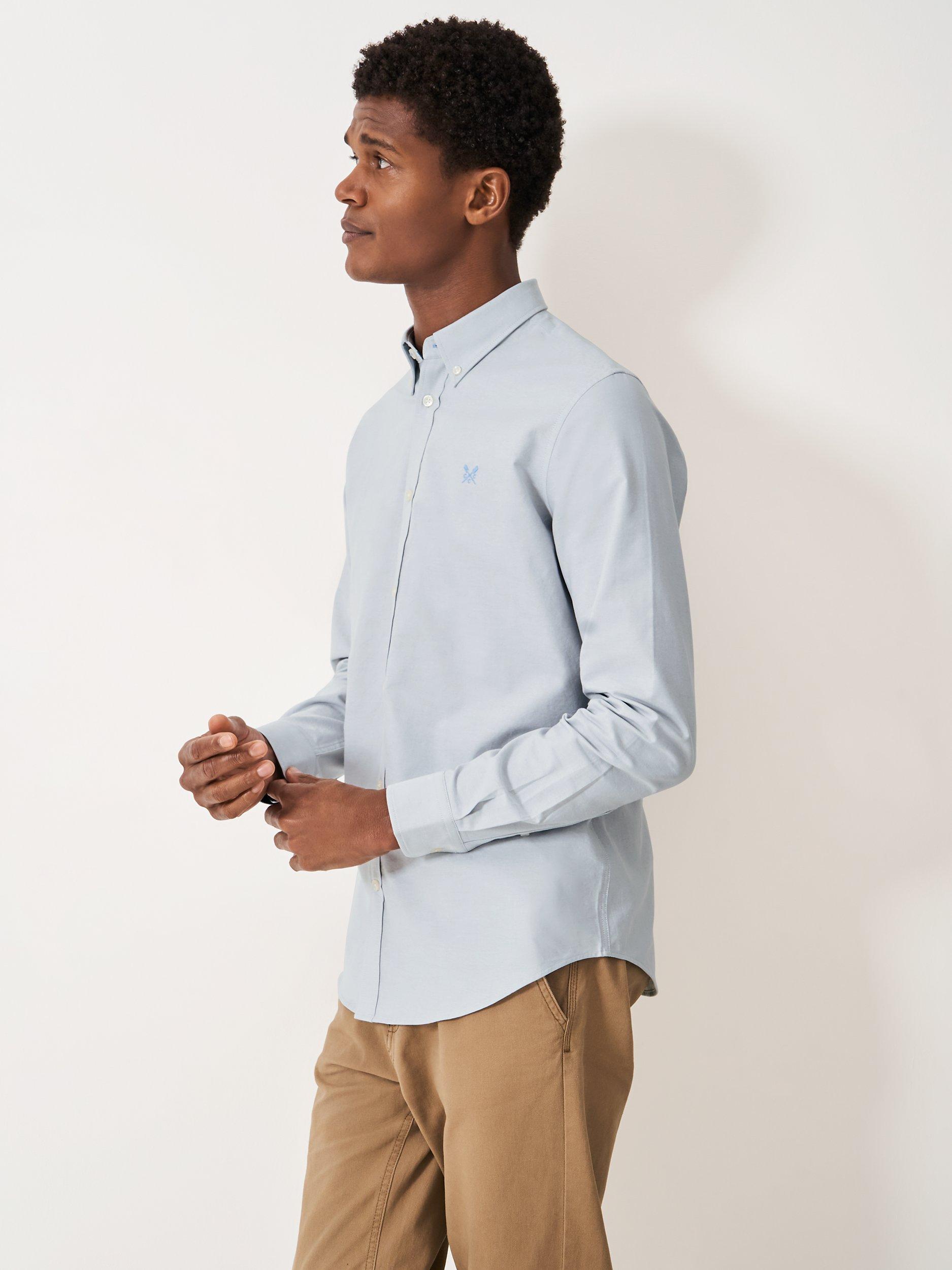 Crew Clothing Oxford Cotton Shirt, Light Grey