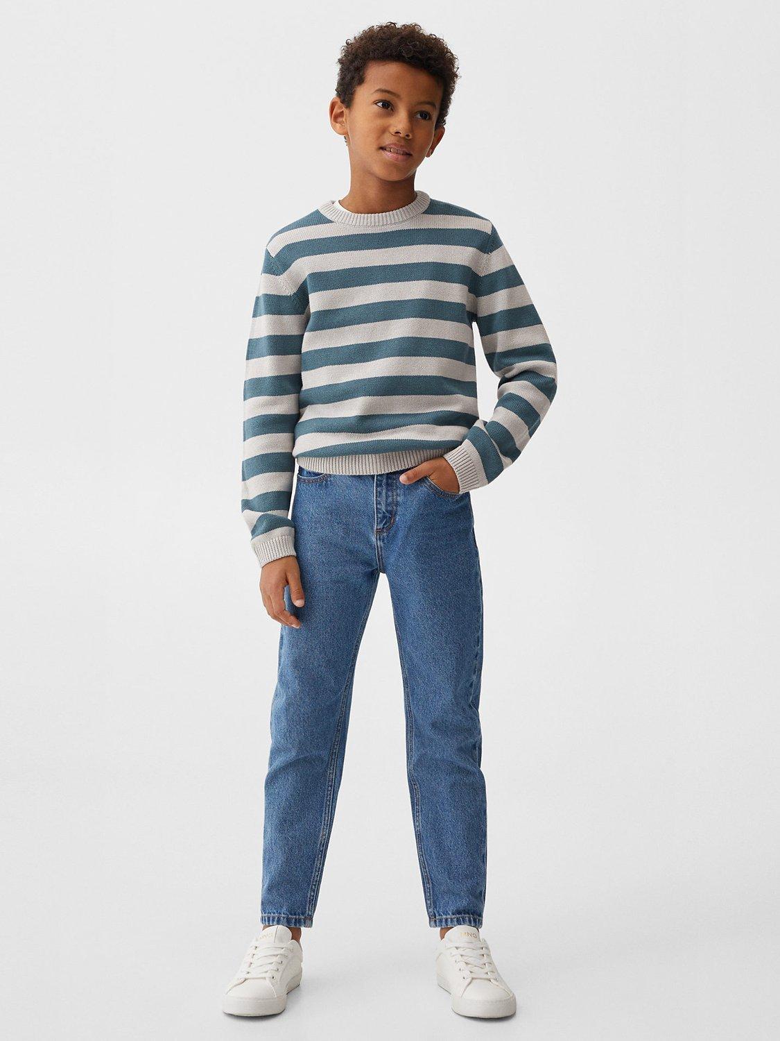 Mango Kids' Andrew Striped Cotton Jumper