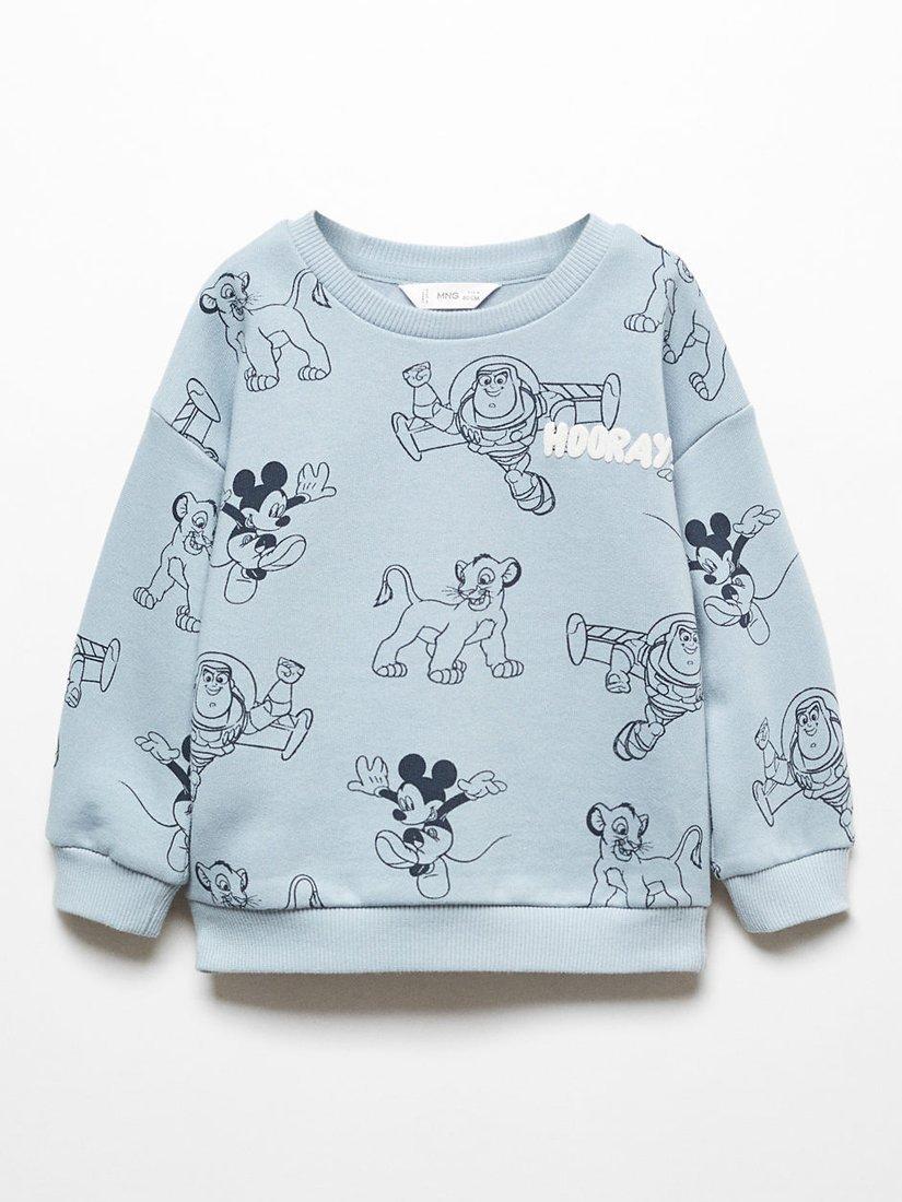 Mango Kids' Disney Hooray Sweatshirt, Pastel Blue