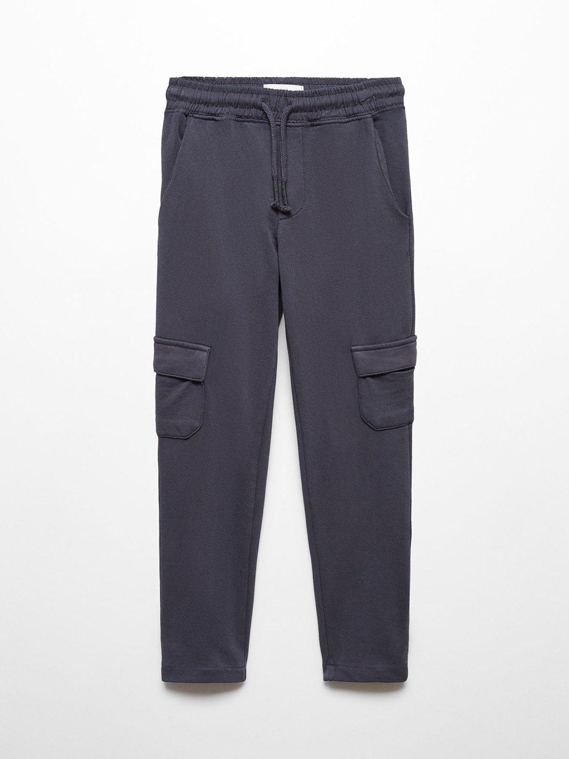 Mango Kids' Miguel Cotton Joggers, Charcoal