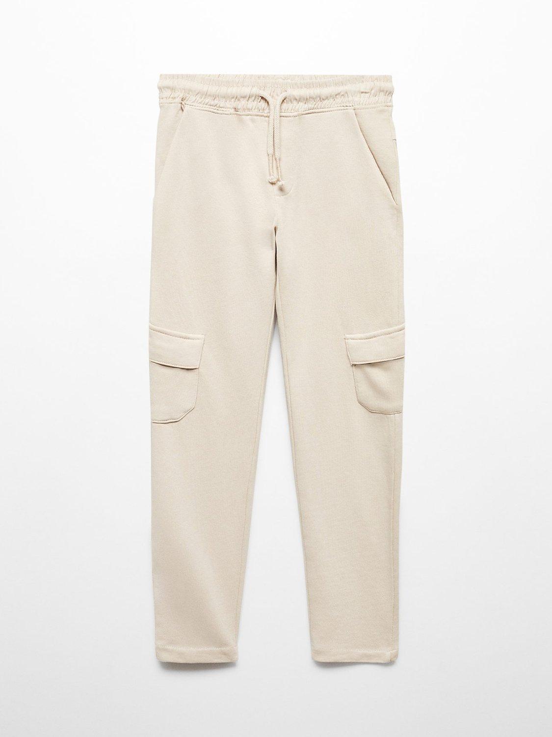 Mango Kids' Miguel Cotton Joggers, Pastel Brown