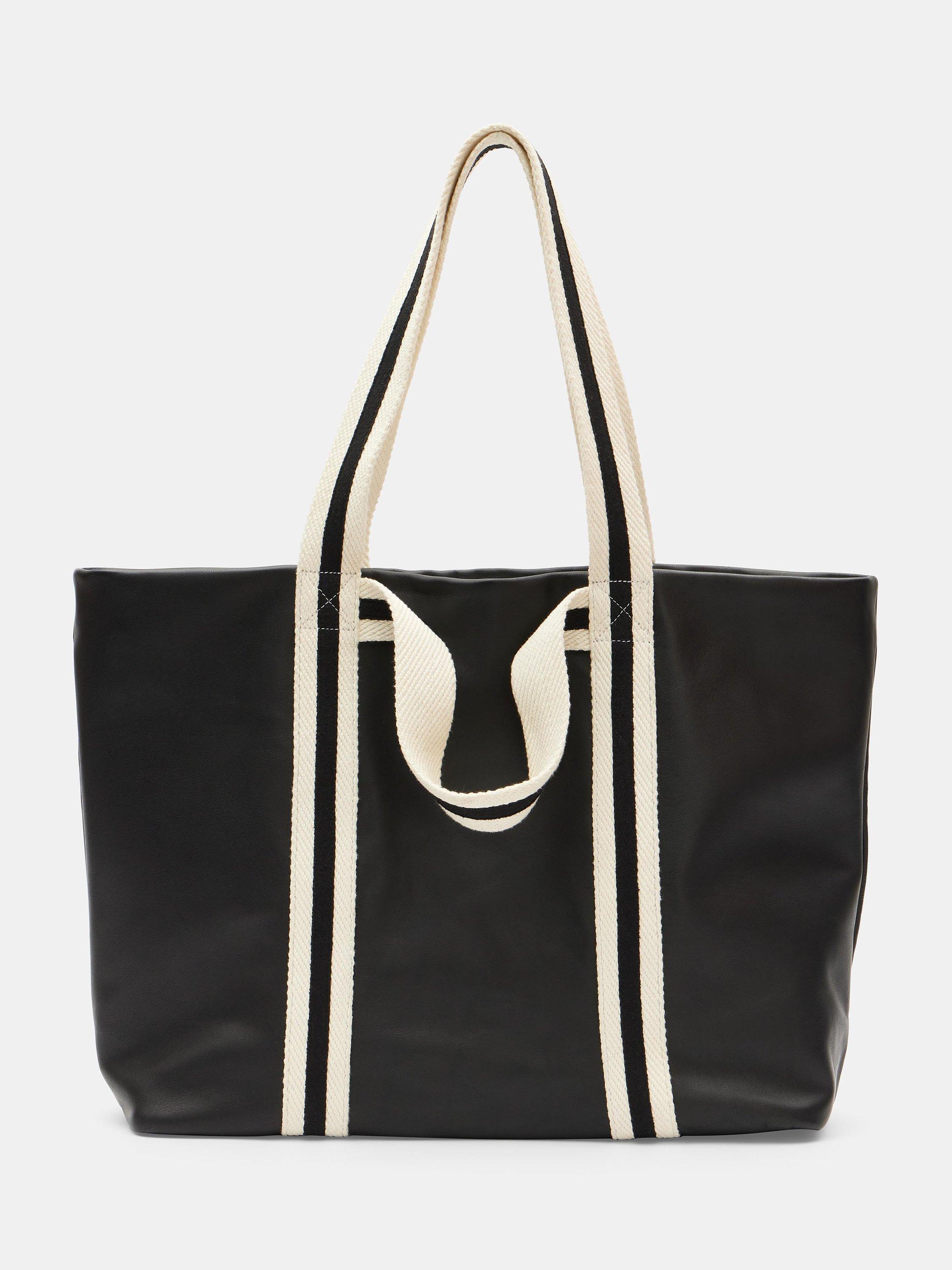 HUSH Marlon Oversized Leather Tote Bag Black