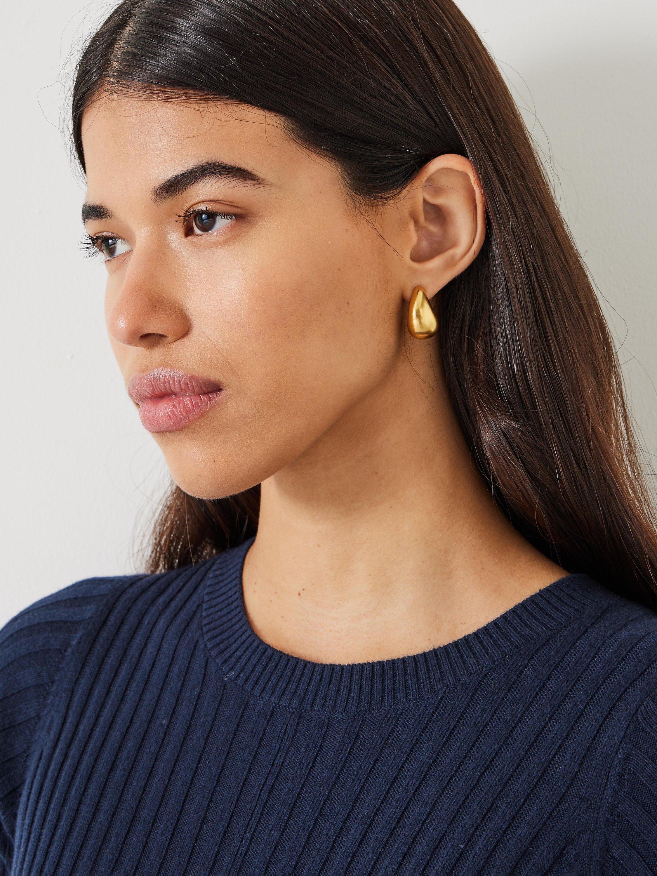 HUSH Parker Teardrop Hoop Earrings, Gold