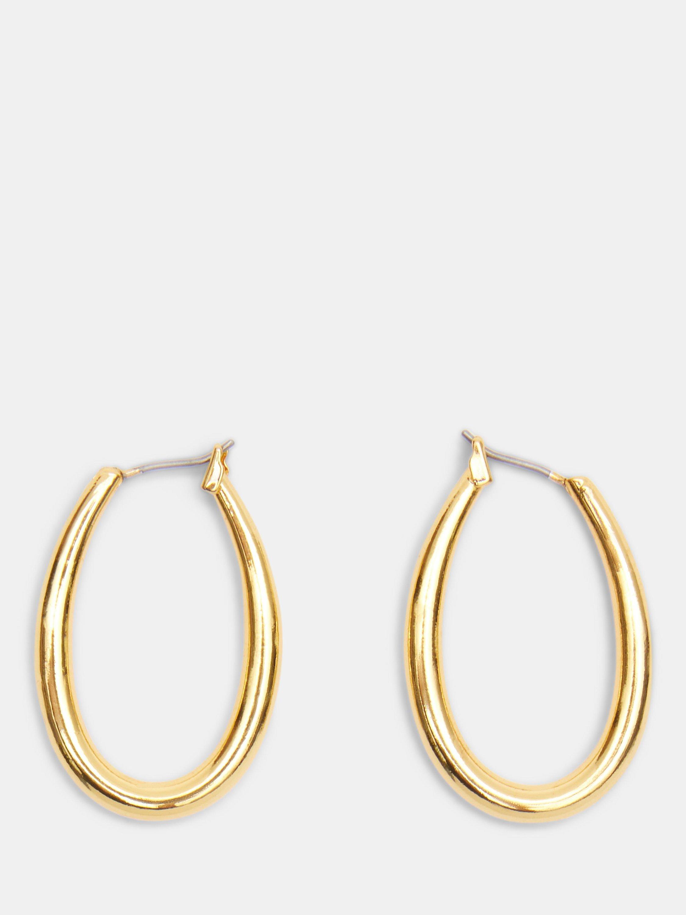 HUSH Brooke Oval Hoop Earrings, Gold, One Size