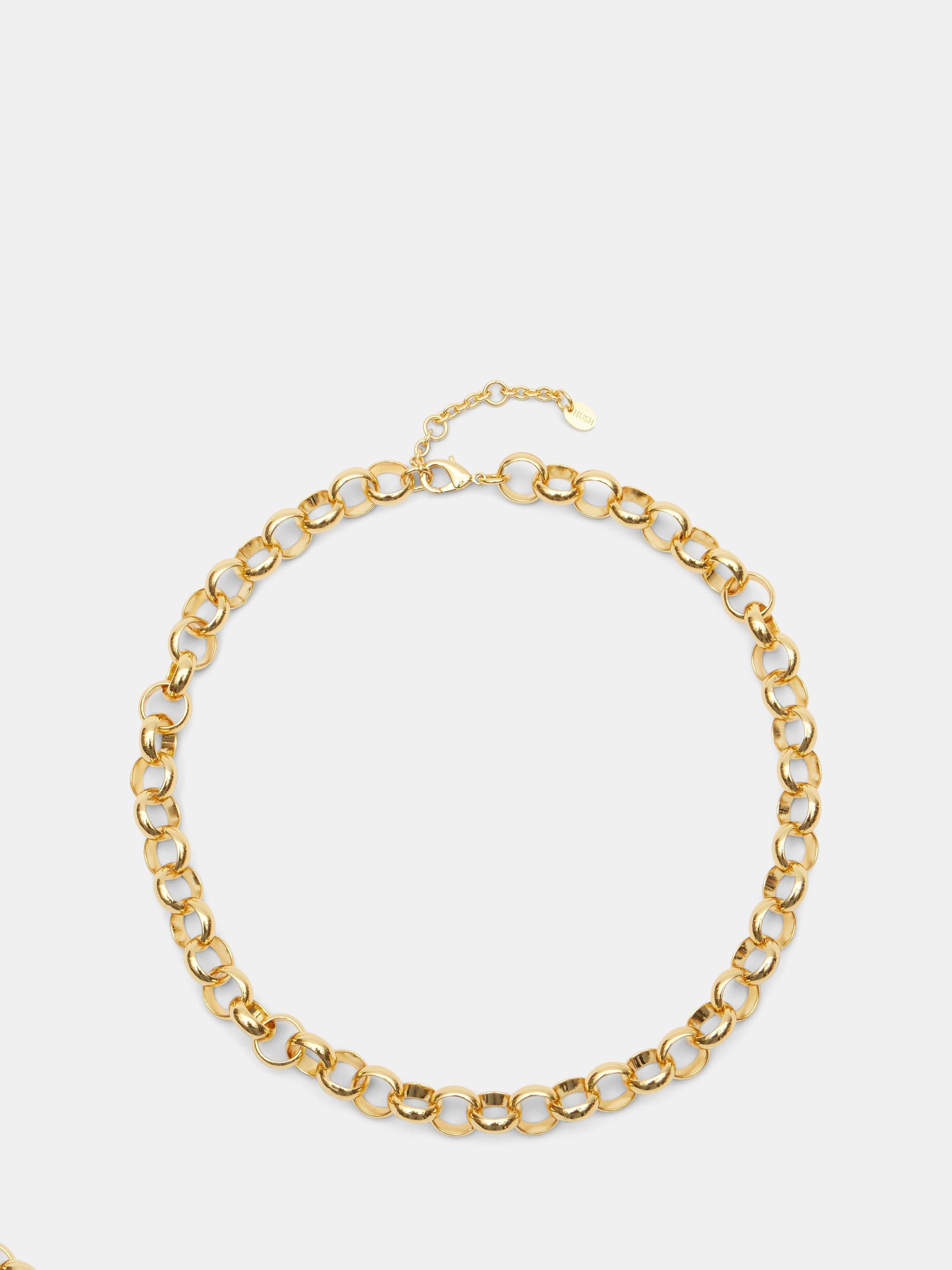 Product image 1 of 4, which shows HUSH Harper Chunky Chain Necklace, Gold, One Size