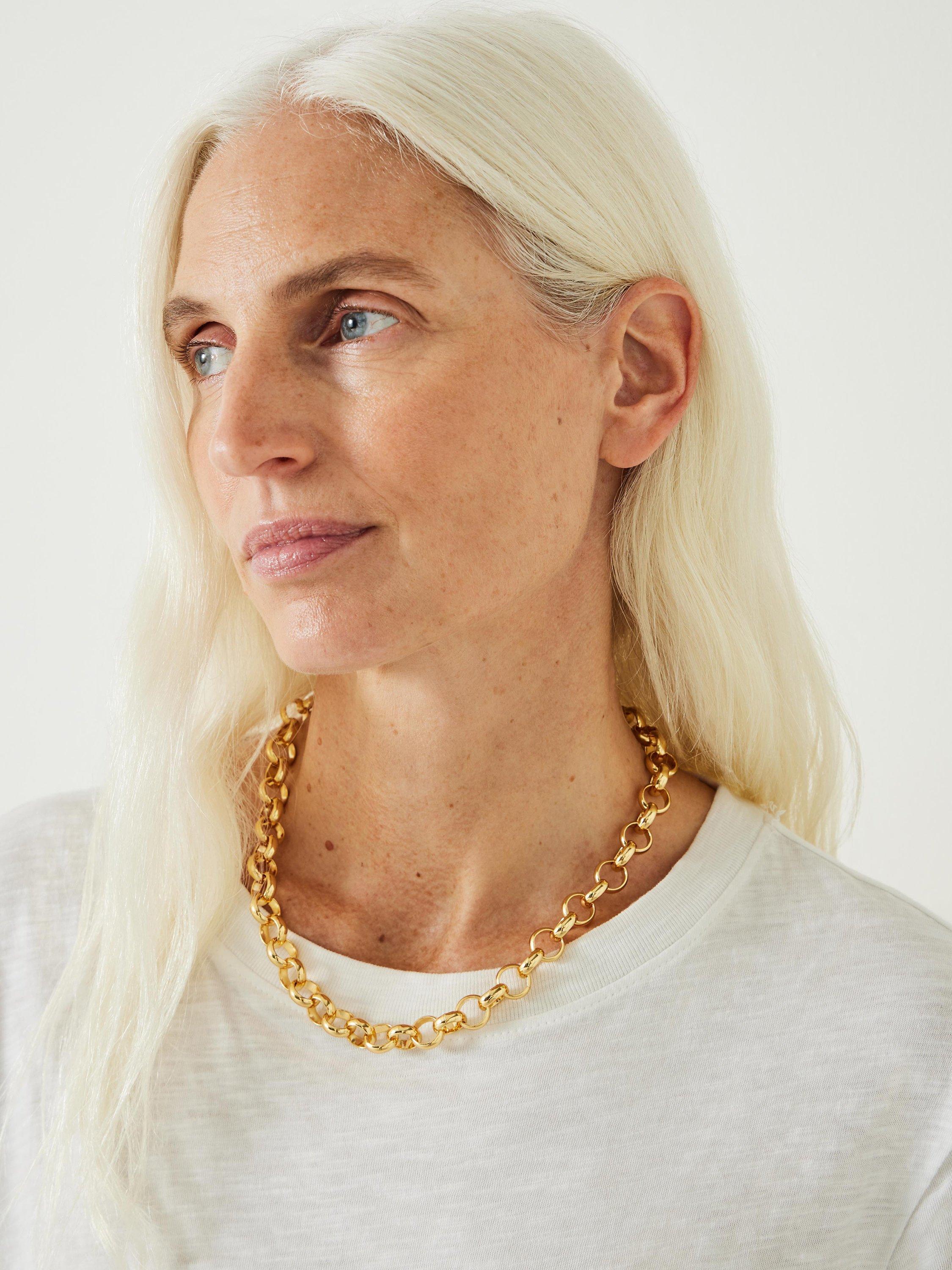 Product image 4 of 4, which shows HUSH Harper Chunky Chain Necklace, Gold, One Size