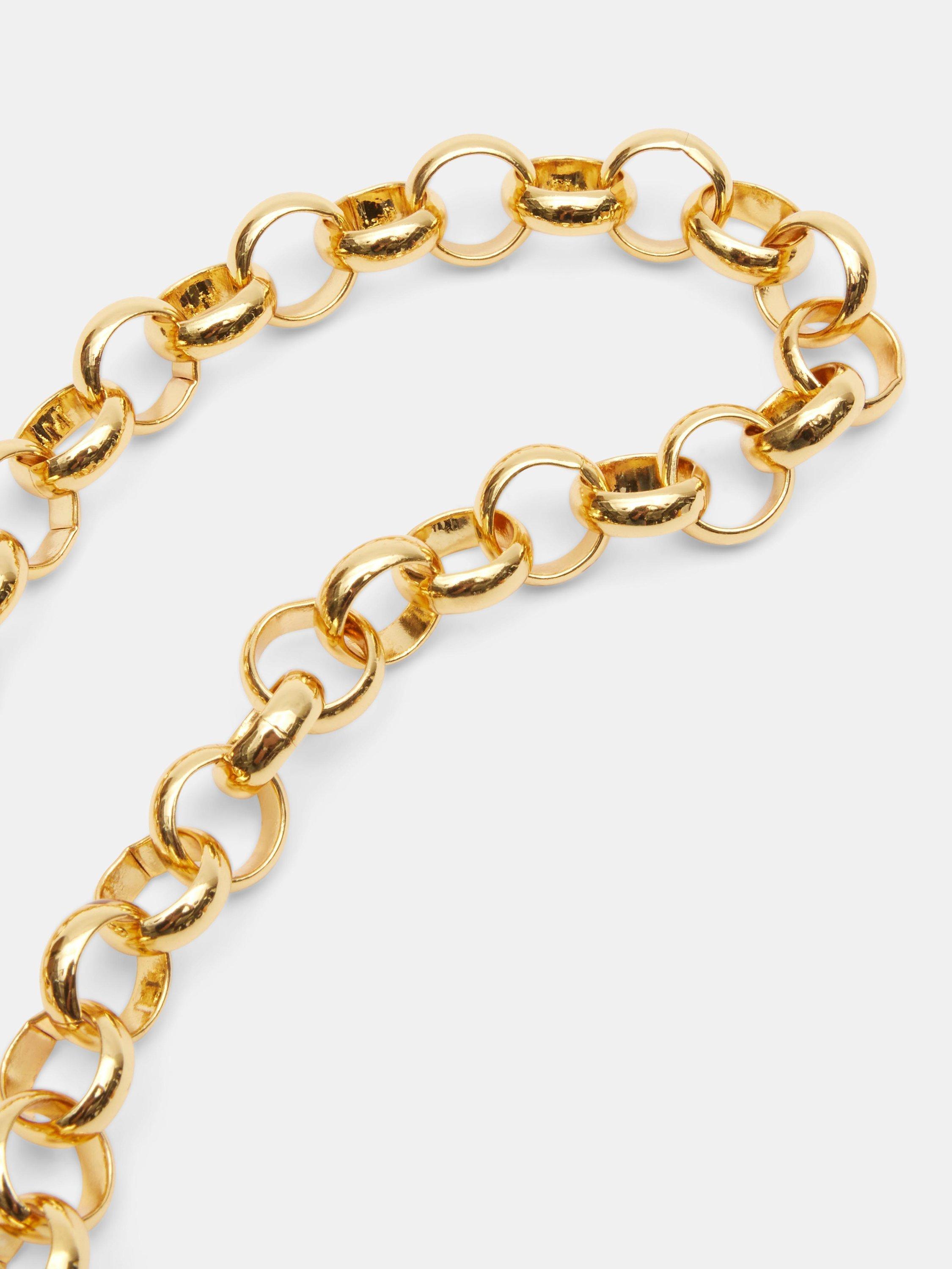 Product image 3 of 4, which shows HUSH Harper Chunky Chain Necklace, Gold, One Size