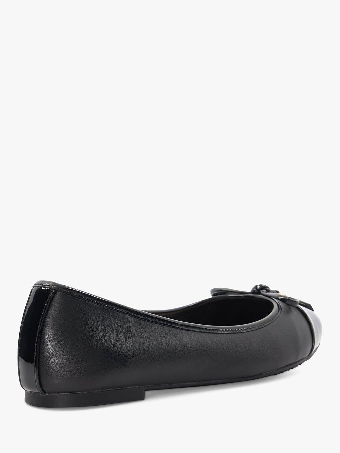 Product image 4 of 5, which shows Dune Hallo Leather Charm Trim Ballet Pumps, Black, EU36