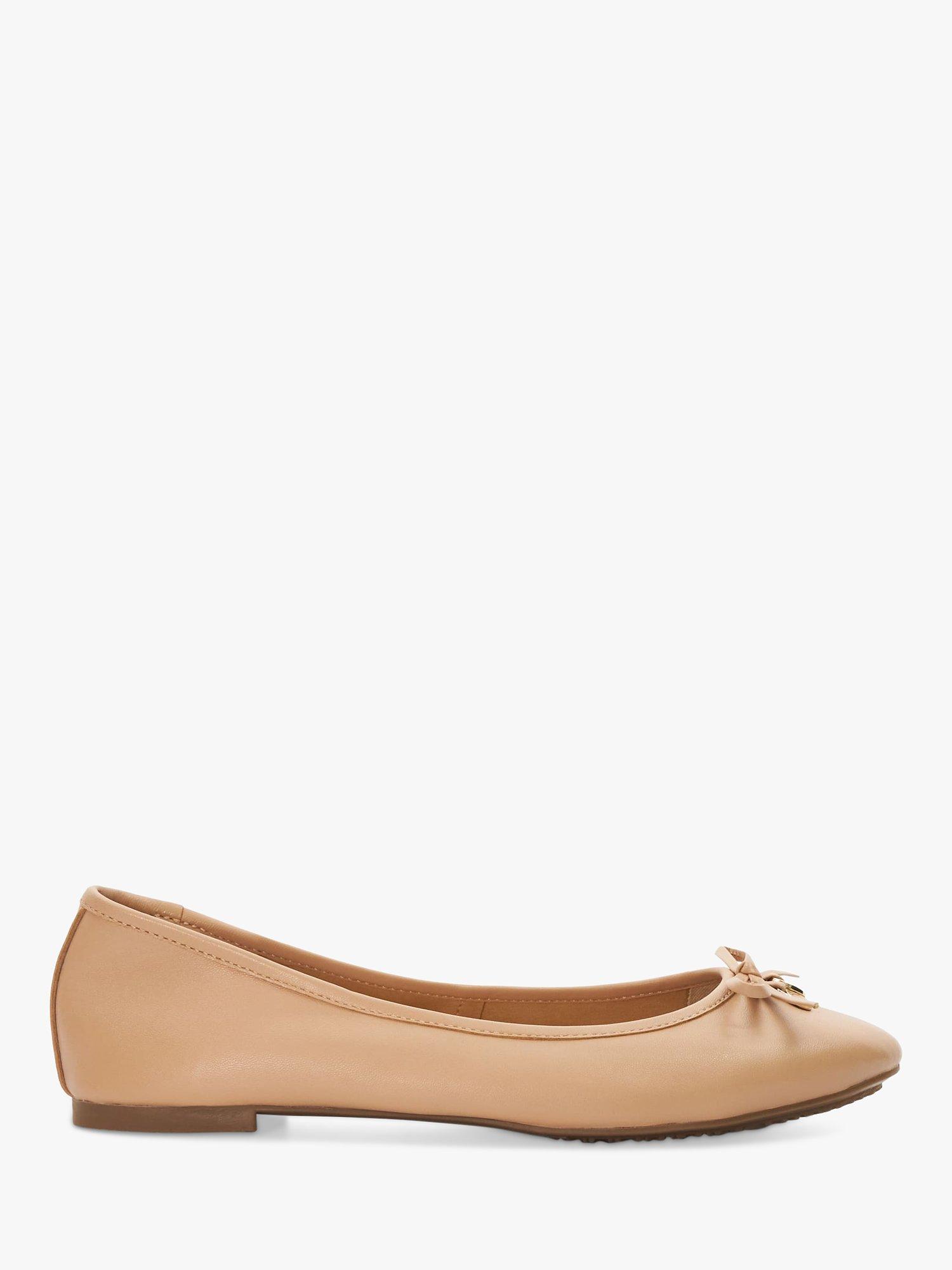 Dune Hallo Leather Ballerina Pumps, Blush