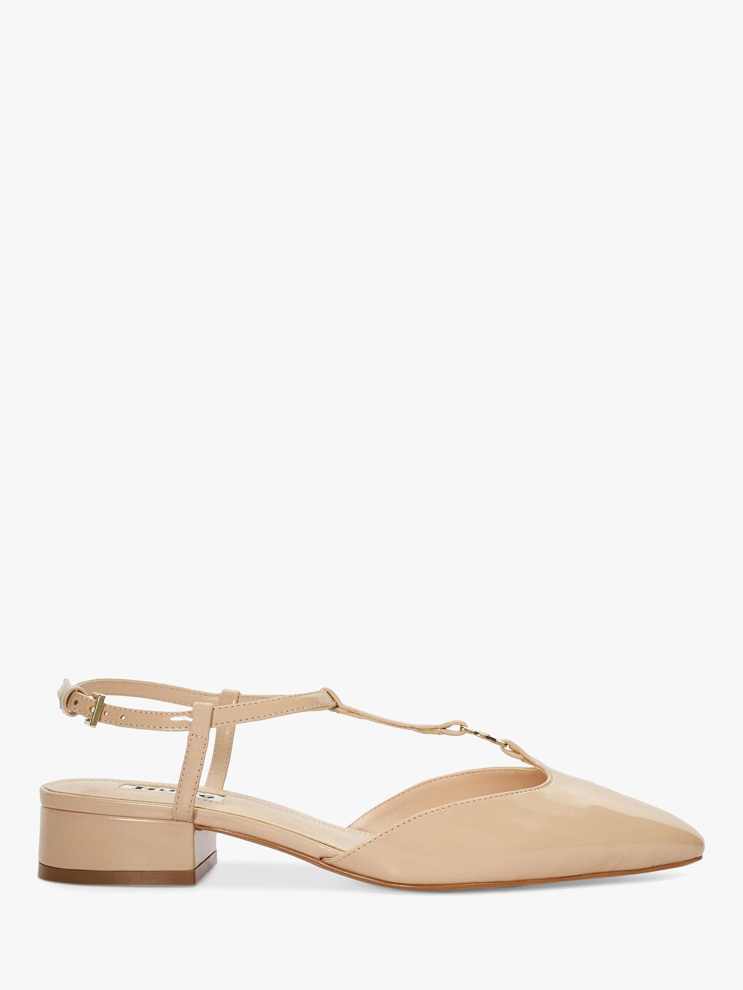 Dune Heya Patent Heeled Ballet Pumps, Blush