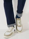 Crew Clothing Alfie Colour Block Leather Trainers, White Multi