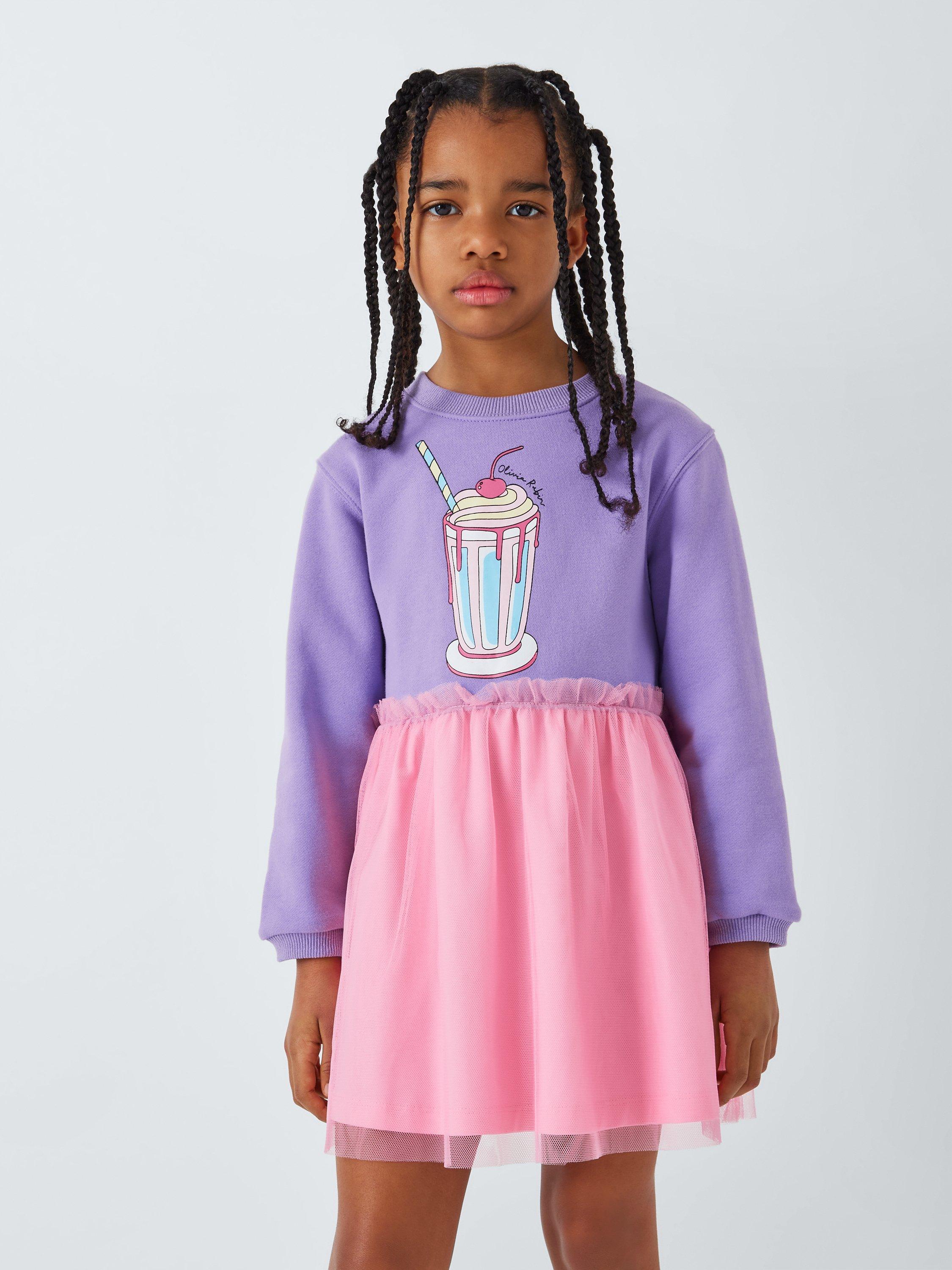 Product image 1 of 7, which shows Olivia Rubin Hilary Milkshake Graphic Print Dress, Multi, 6-7 years