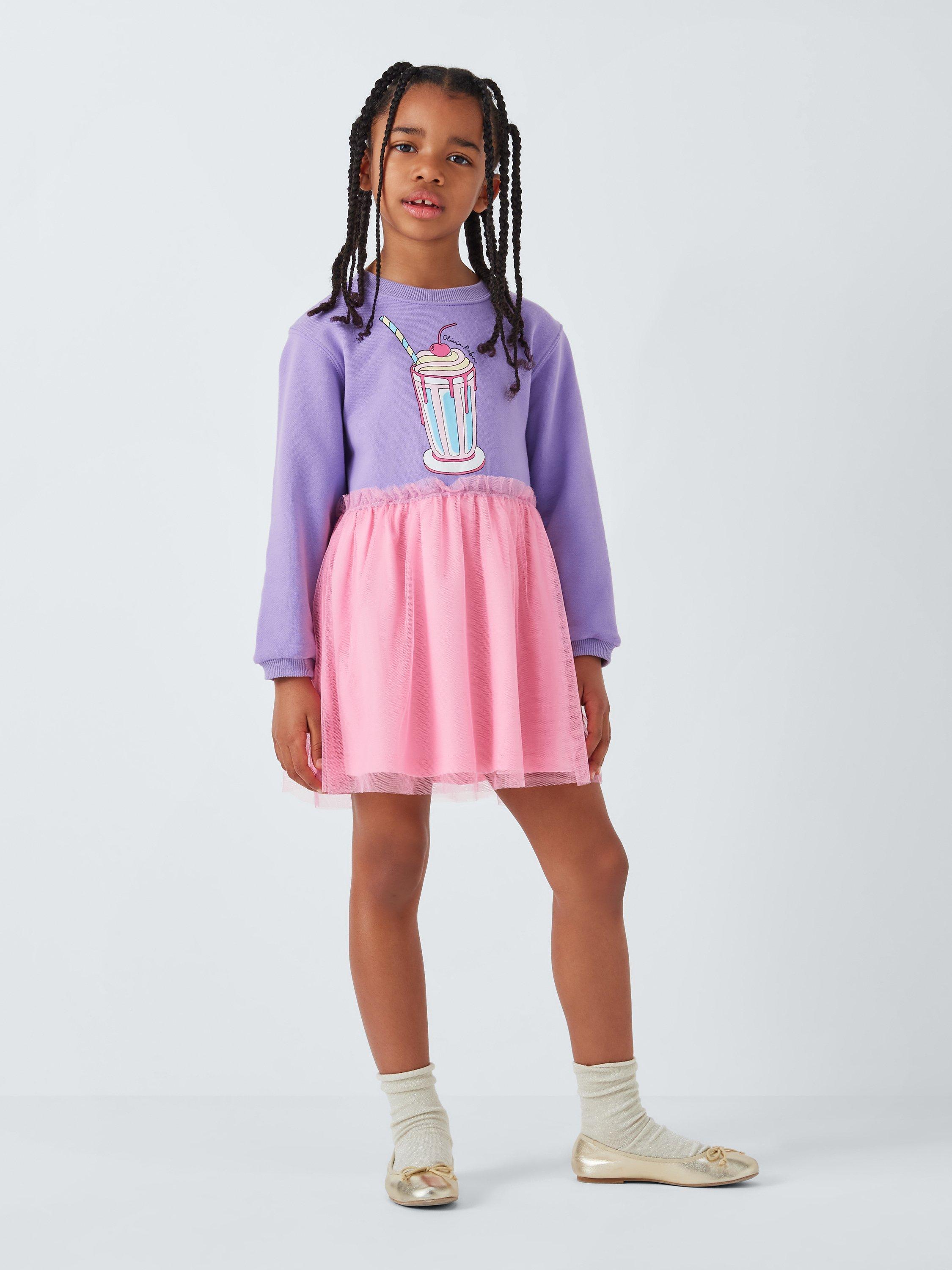Product image 2 of 7, which shows Olivia Rubin Hilary Milkshake Graphic Print Dress, Multi, 6-7 years