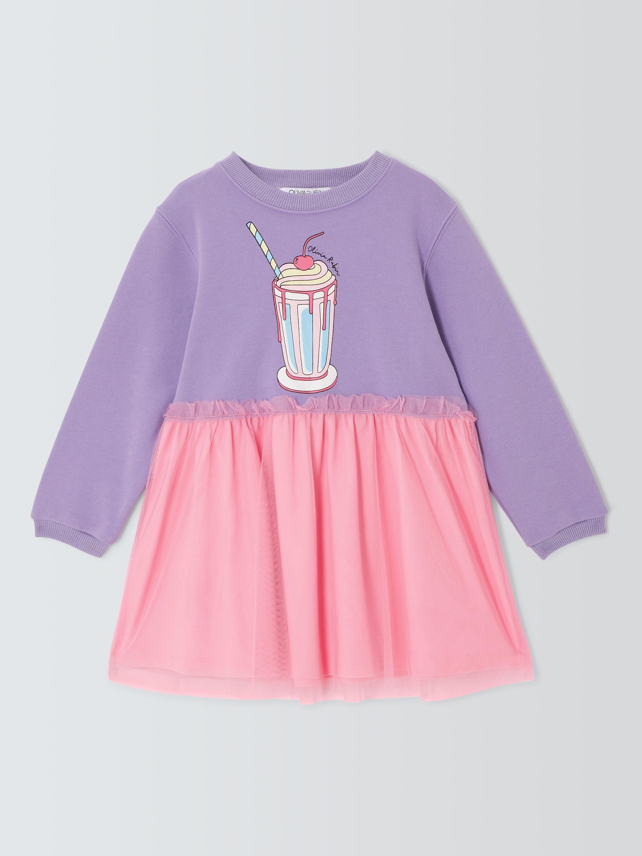 Product image 3 of 7, which shows Olivia Rubin Hilary Milkshake Graphic Print Dress, Multi, 6-7 years