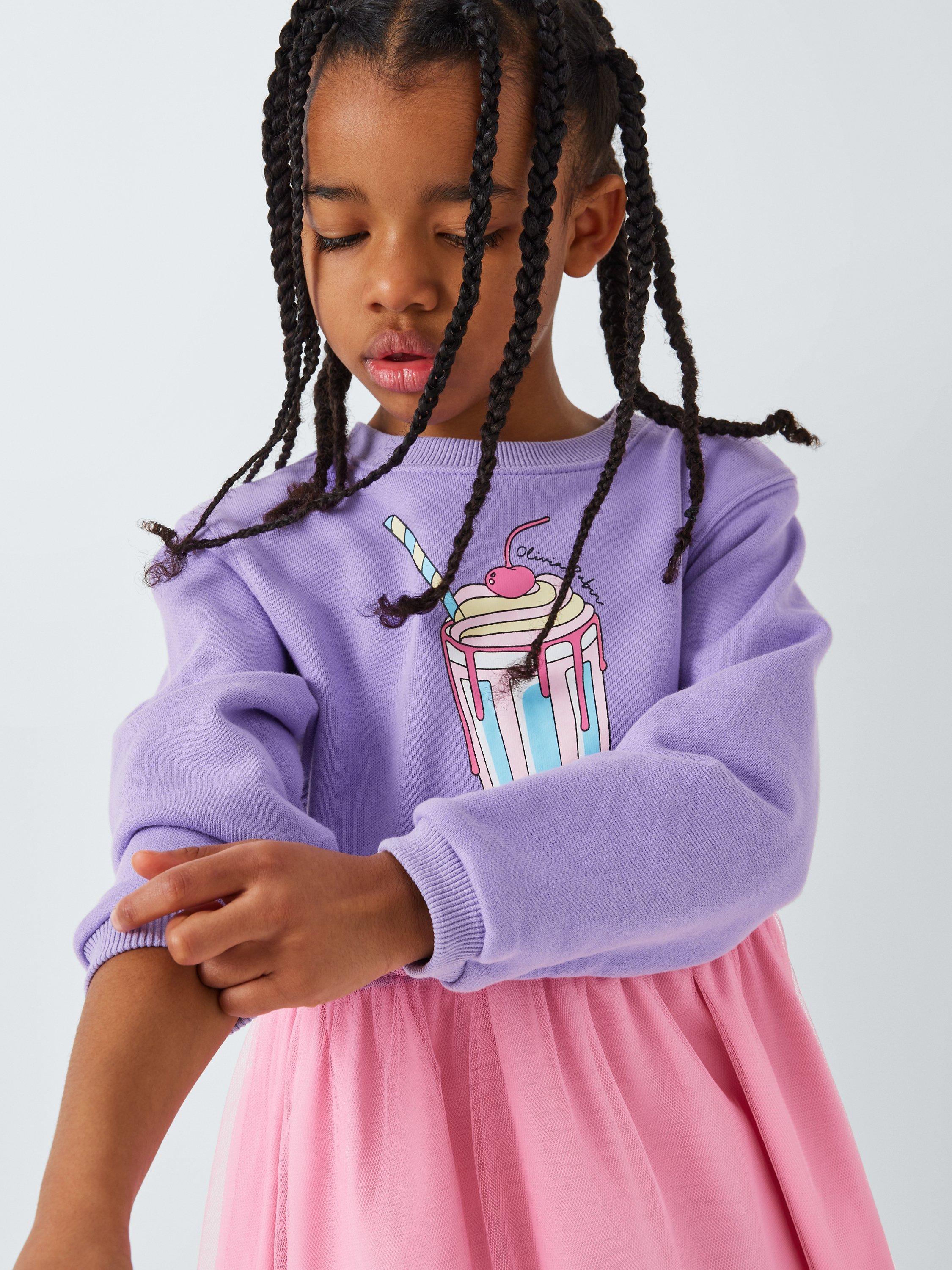 Product image 6 of 7, which shows Olivia Rubin Hilary Milkshake Graphic Print Dress, Multi, 6-7 years