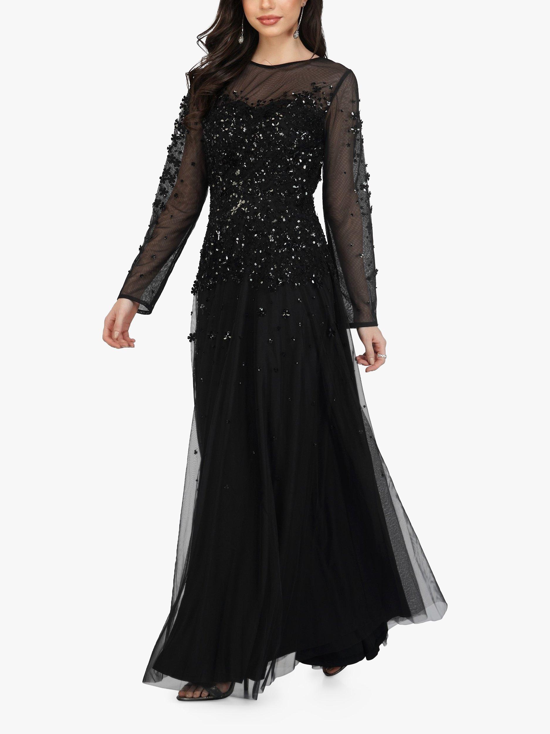 Long sleeve embellished maxi dress on sale