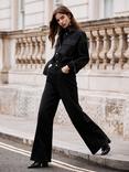 Mint Velvet Super Soft Wide Leg Jeans, Black