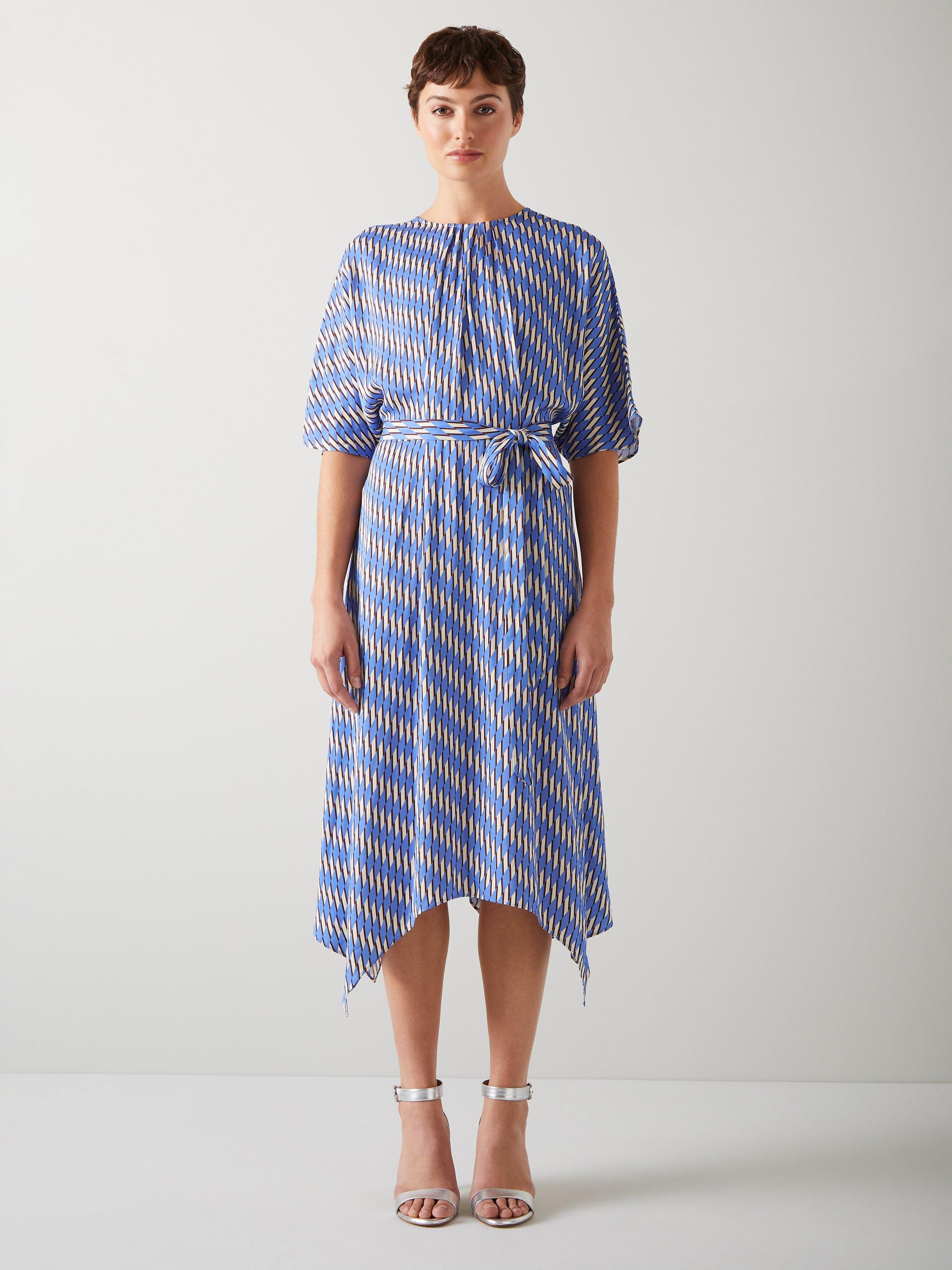 L.K.Bennett Anni Asymmetrical Midi Dress, Multi