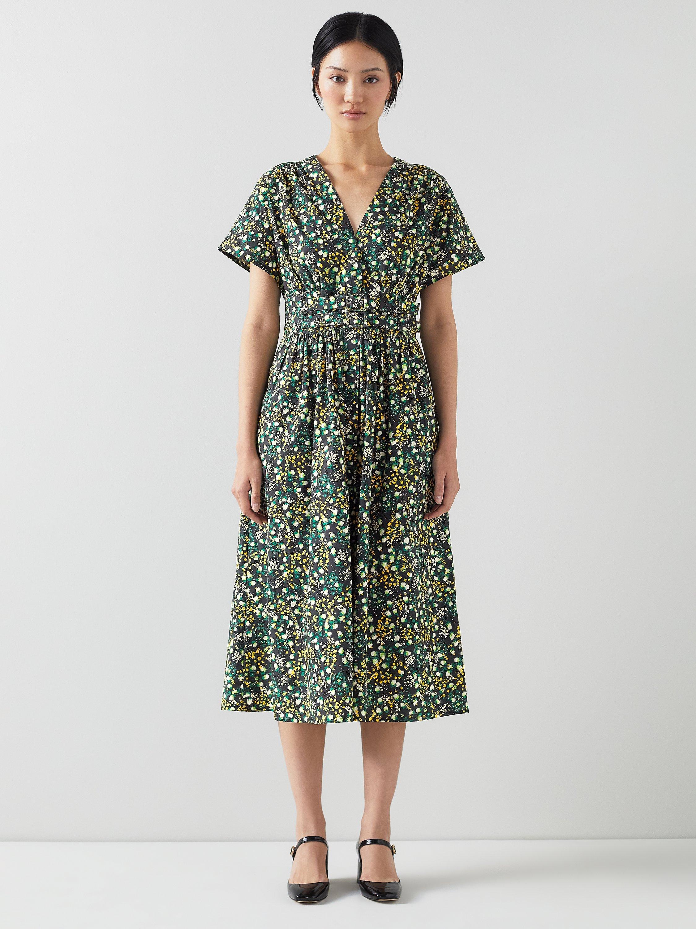 L.K.Bennett Eva Cotton Midi Dress, Multi