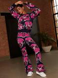 Chi Chi London Floral Knit Trousers, Multi