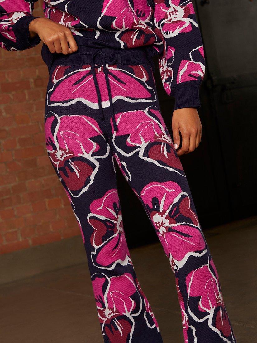 Product image 3 of 4, which shows Chi Chi London Floral Knit Trousers, Multi, S