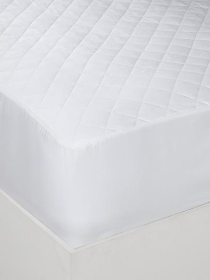 John Lewis Natural Cotton Quilted Mattress Protector, White