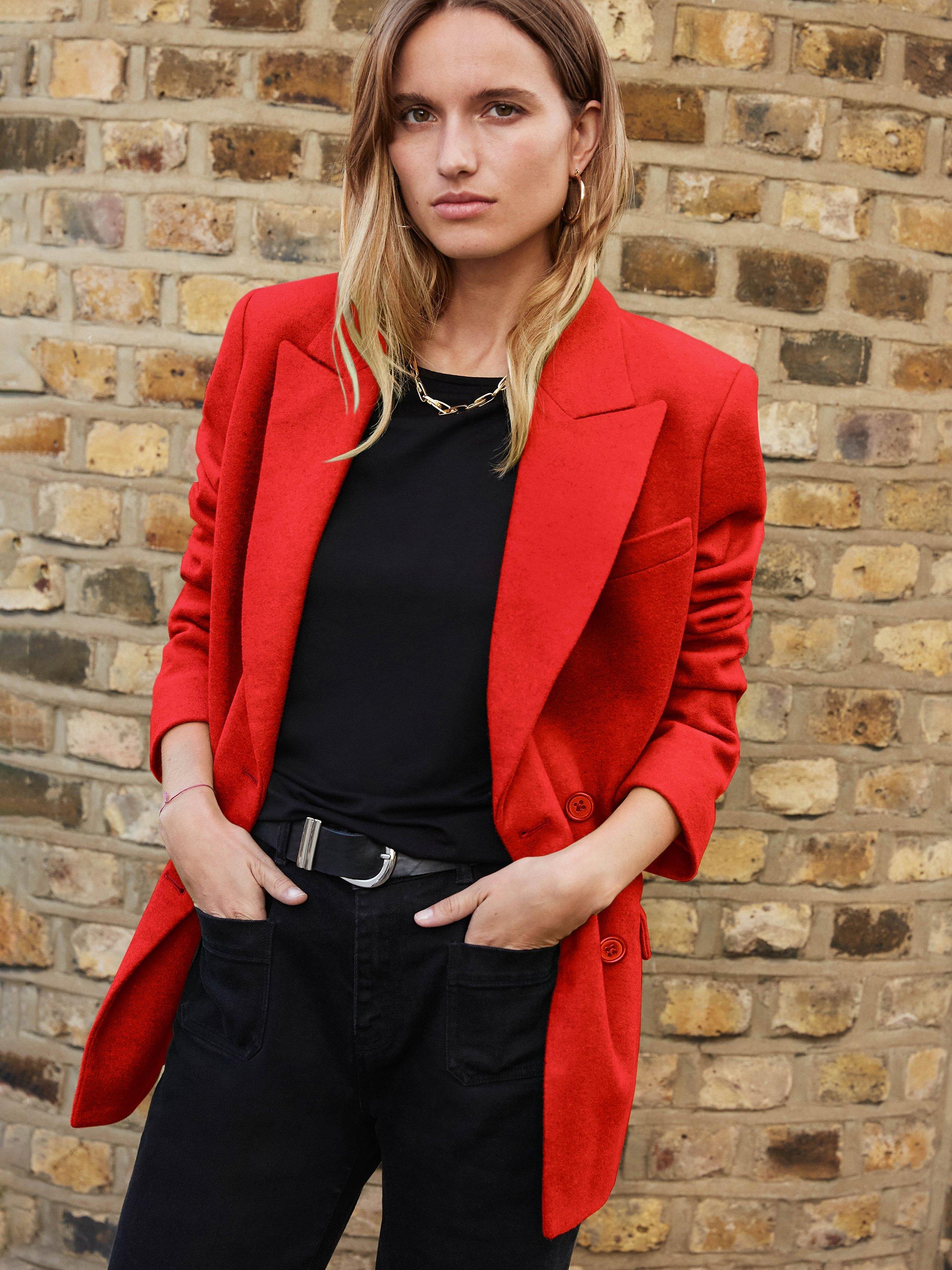 Baukjen Larissa Recycled Pea Coat, Red