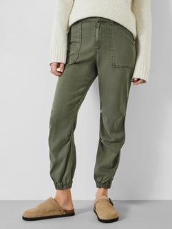 HUSH Riley Washed Cargo Trousers, Khaki