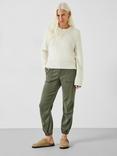 HUSH Riley Washed Cargo Trousers, Khaki